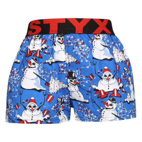 Barnshorts Styx konst sport gummi jul snögubbar (BJ1751)