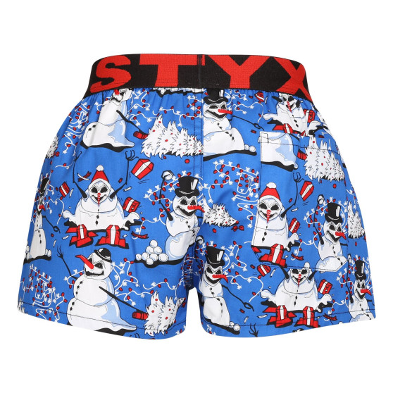 Barnshorts Styx konst sport gummi jul snögubbar (BJ1751)