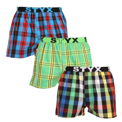 3PACK Boxershorts för herrar Styx sport elastisk flerfärgad (3B11123)