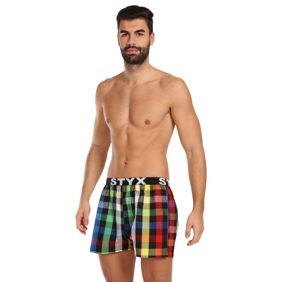 3PACK Boxershorts för herrar Styx sport elastisk flerfärgad (3B11123)