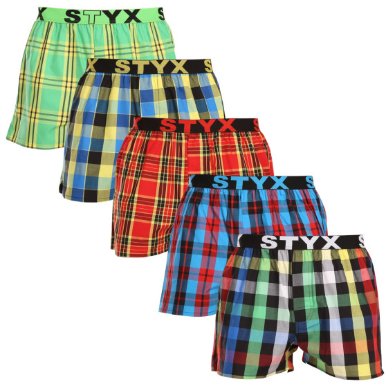 5PACK Boxershorts för herrar Styx sport elastisk flerfärgad (5B1112345)