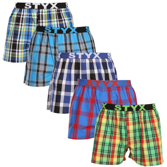 5PACK Boxershorts för herrar Styx sport elastisk flerfärgad (5B1167890)