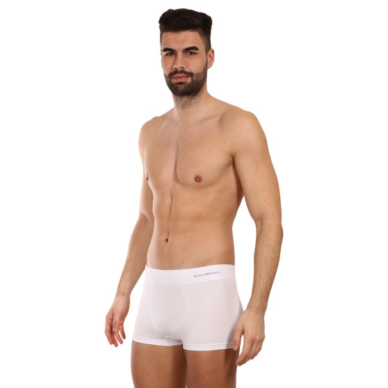 Boxershorts för män Gino sömlös bambu vit (53005)