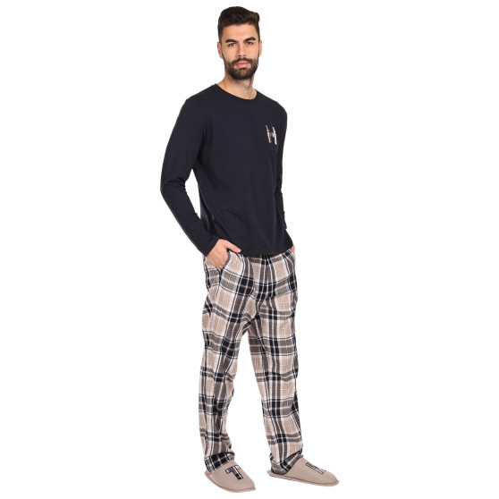 Herrpyjamas Tommy Hilfiger med tofflor multicolour i presentförpackning (UM0UM02989 0S1)