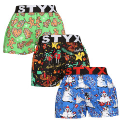 3PACK shorts för barn Styx art sports gummi flerfärgad (3BJ17134)