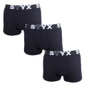 3PACK boxershorts för herrar Styx sport elastisk oversized svart (3R960)