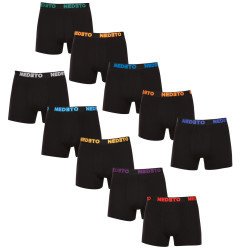 10PACK Boxershorts för herrar Nedeto svart (10NB004b)