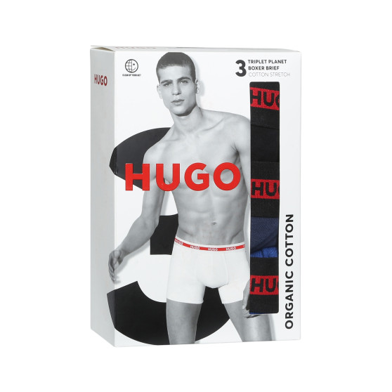 3PACK Boxershorts för herrar HUGO multicolour (50496713 420)