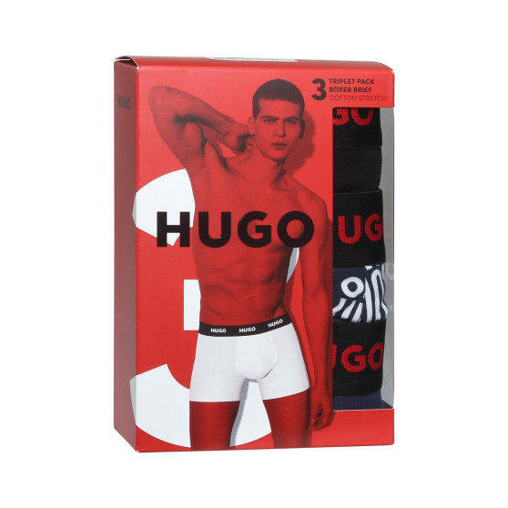 3PACK Boxershorts för herrar HUGO multicolour (50510192 405)