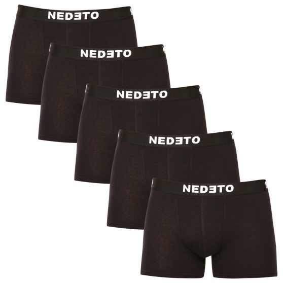 5PACK Boxershorts för herrar Nedeto svart (5NB001b)