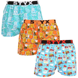 3PACK Boxershorts för herrar Styx art sports gummi flerfärgad (3B16476)