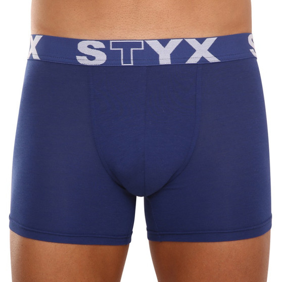 3PACK herr boxershorts Styx lång sport elastisk mörkblå (3U968)