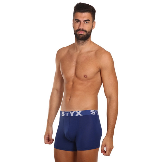 3PACK herr boxershorts Styx lång sport elastisk mörkblå (3U968)