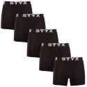 5PACK herr boxershorts Styx lång sport elastisk svart (5U960)