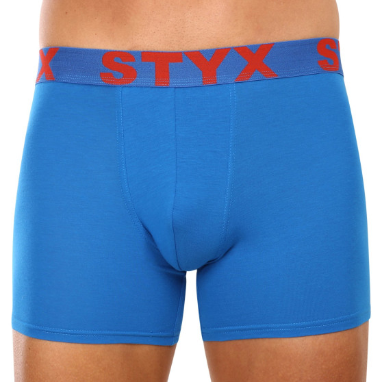 3PACK herr boxershorts Styx lång sport elastisk blå (3U1167)