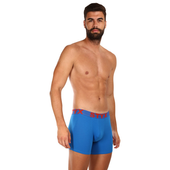 3PACK herr boxershorts Styx lång sport elastisk blå (3U1167)