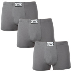 3PACK Boxershorts för herrar Styx classic rubber mörkgrå (3Q1063)