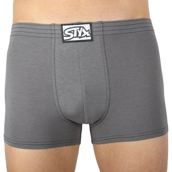 3PACK Boxershorts för herrar Styx classic rubber mörkgrå (3Q1063)