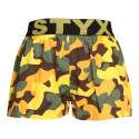 Barn shorts Styx art sports gummi kamouflage gul (BJ1559)