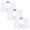 3PACK boxershorts för herrar Styx lång klassisk elastisk vit (3F1061)