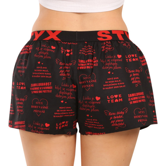 Women's Shorts Styx art sports rubber Valentine's Day lyrics (T1757)