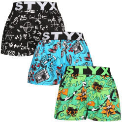 3PACK Barnshorts Styx art sports gummi flerfärgad (3BJ15782)