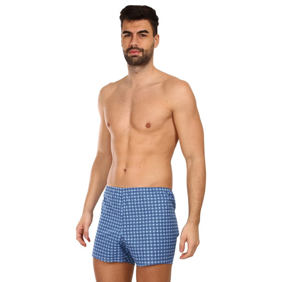 Boxershorts för herrar Foltýn blå rutor (K54)