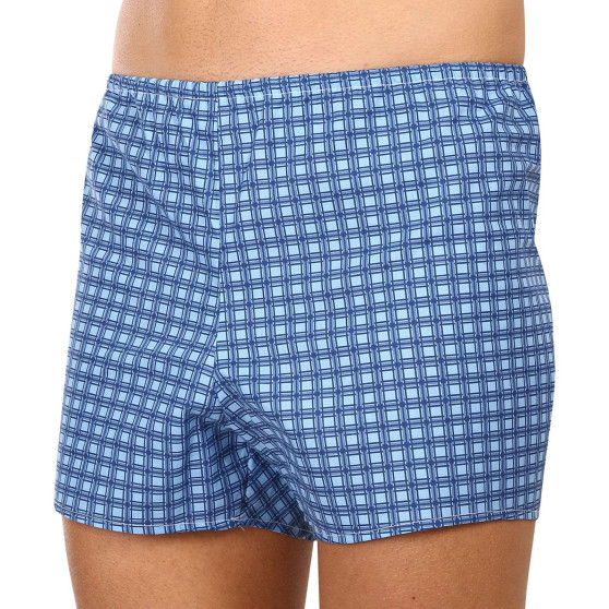 Boxershorts för herrar Foltýn blårutiga extra oversized (KN78)