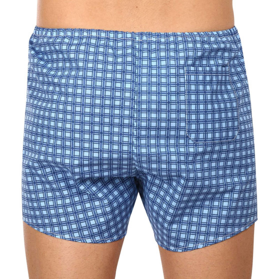 Boxershorts för herrar Foltýn blårutiga extra oversized (KN78)