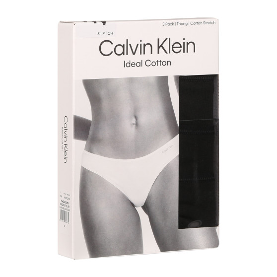 3PACK Stringtrosor för damer Calvin Klein svart (QD5217E-UB1)