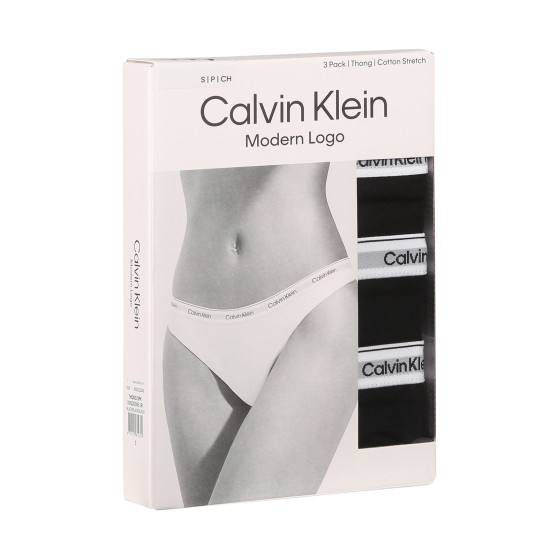 3PACK Stringtrosor för damer Calvin Klein svart (QD5209E-UB1)