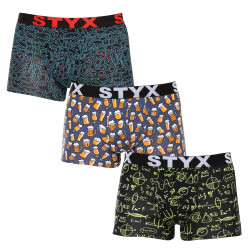 3PACK Boxershorts för herrar Styx art sports gummi multicolour (3G12672/2)