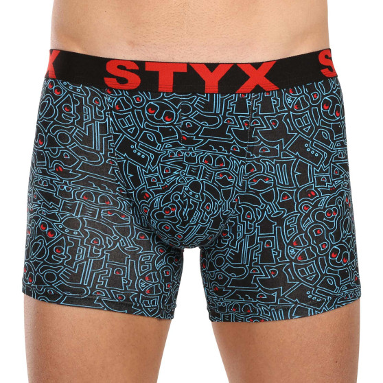 3PACK boxershorts för män Styx lång konst sport elastisk flerfärgad (3U12672/2)