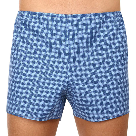 3PACKBoxershorts för herrar Foltýn blå rutor (3xK54)