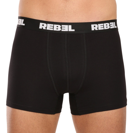 3PACK Boxershorts för herrar Nedeto Rebel svart (3NBR001)