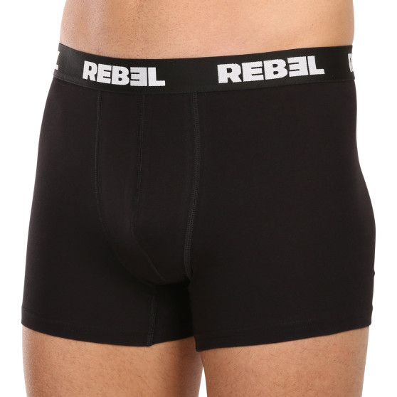 3PACK Boxershorts för herrar Nedeto Rebel svart (3NBR001)