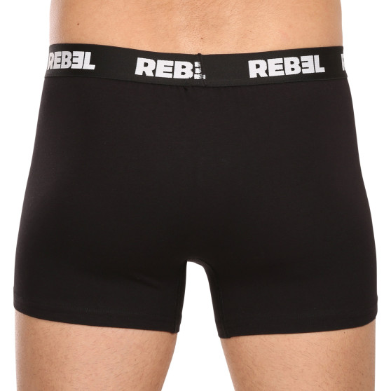 3PACK Boxershorts för herrar Nedeto Rebel svart (3NBR001)