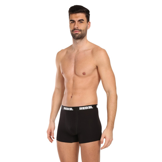 3PACK Boxershorts för herrar Nedeto Rebel svart (3NBR001)