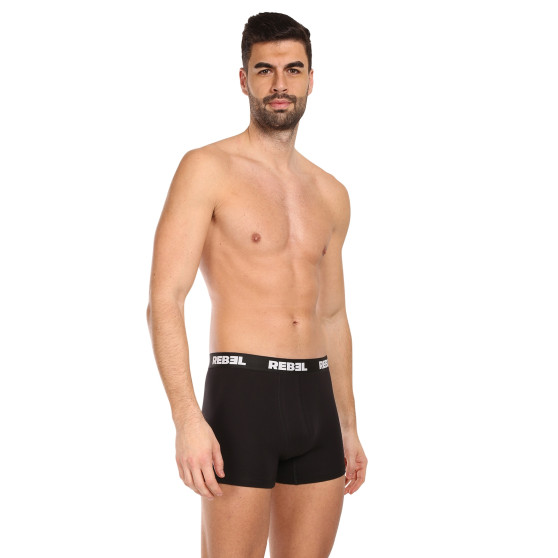 3PACK Boxershorts för herrar Nedeto Rebel svart (3NBR001)