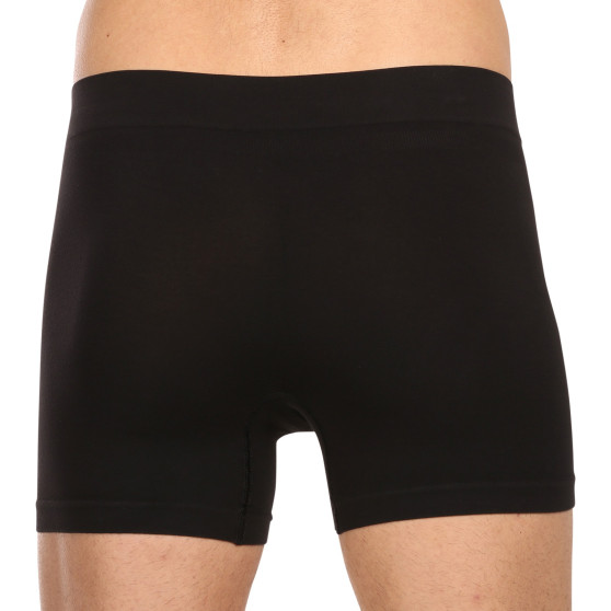 3PACK Boxershorts för herrar Nedeto sömlös bambu svart (3NDTB001S)