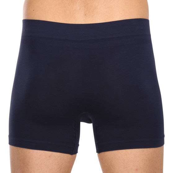 3PACK Boxershorts för herrar Nedeto sömlös bambu blå (3NDTB002S)