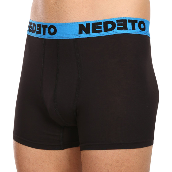 3PACK Boxershorts för herrar Nedeto svart (3NB002)