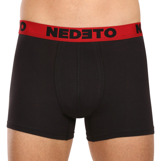 3PACK Boxershorts för herrar Nedeto svart (3NB002)