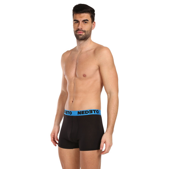 3PACK Boxershorts för herrar Nedeto svart (3NB002)