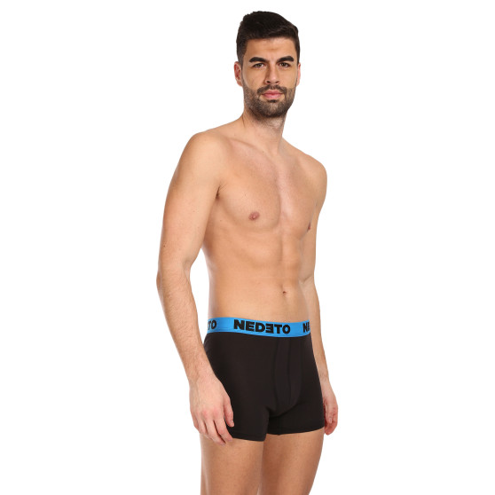 3PACK Boxershorts för herrar Nedeto svart (3NB002)