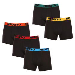 5PACK Boxershorts för herrar Nedeto svart (5NB002b)