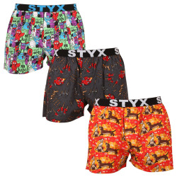 3PACK Boxershorts för herrar Styx art sports gummi flerfärgad (3B15245)