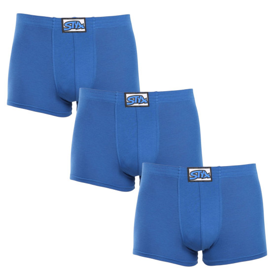 3PACK Boxershorts för herrar Styx classic rubber blå (3Q1167)