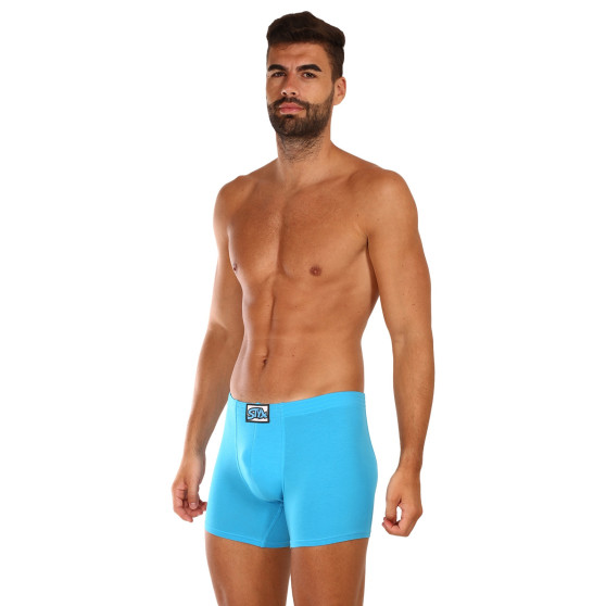 3PACK Boxershorts för herrar Styx lång classic rubber ljusblå (3F1169)