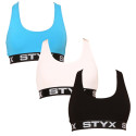 3PACK BH för kvinnor Styx sport multicolour (3IP09019)